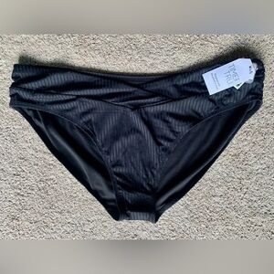 Time and Tru Women’s Ribbed Swim Bottoms Black Plus Size 3X